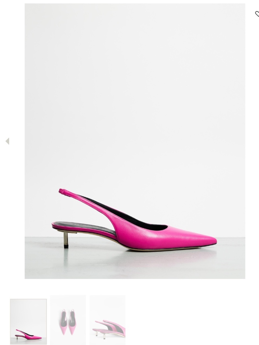 STAND STUDIO pink leather slingback kitten heels